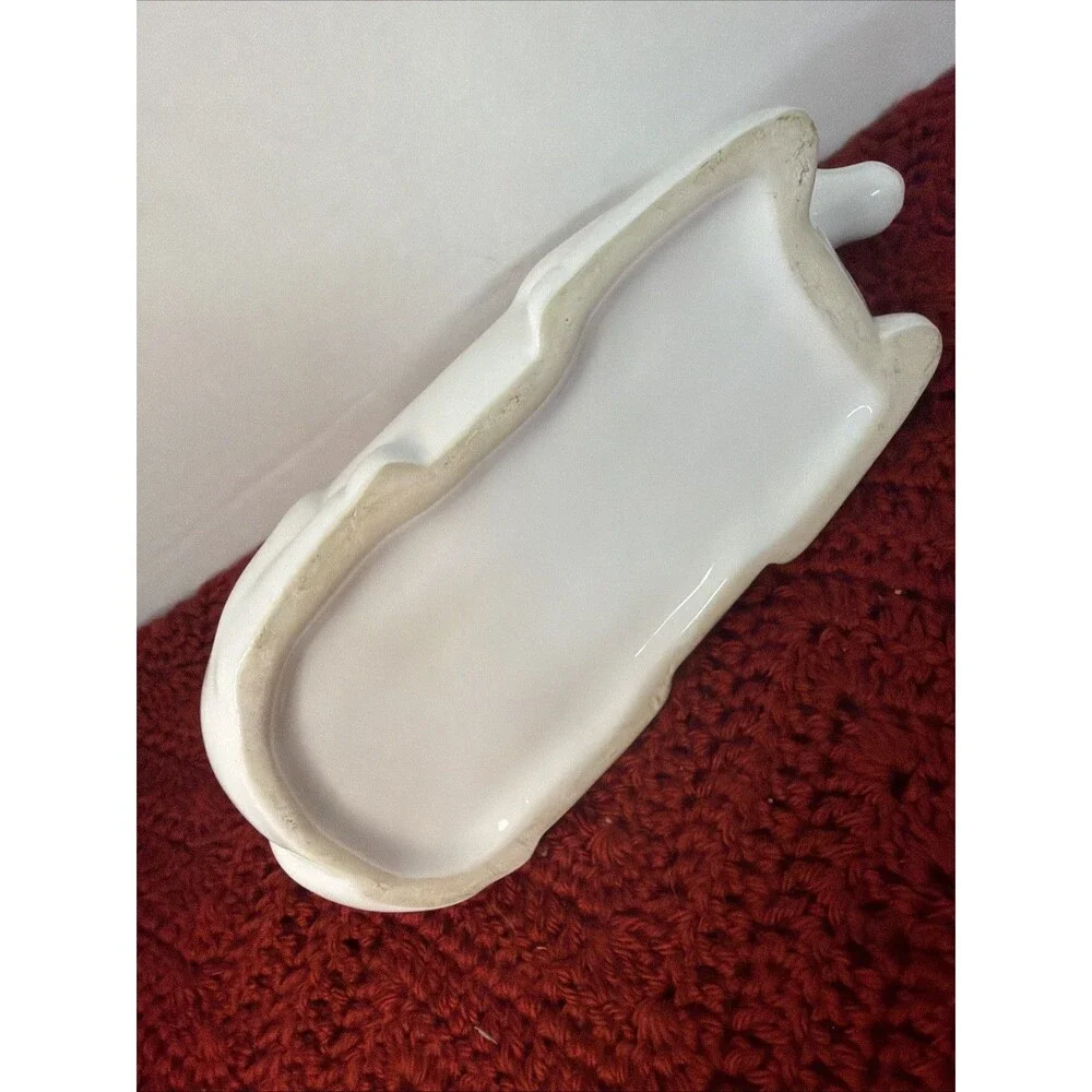White Ceramic Horse Trinket Dish Jewelry Holder Ring Catchall Decor